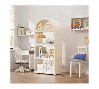 Scaffalatura A 4/5 Ripiani, Ripiani Libreria Scaffale 125/156 Cm Alta Con Carrucola, Libreria Ad Arc Scomparti Aperti, Scaffale Espositivo Per Soggiorno, Ufficio, Cucina(53 * 30 * 125cm)