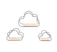 Scaffalatura a forma di nuvola, 3 mensole sospese a forma di nuvola, per bagno, camera da letto, ufficio, ecc. (nero)