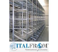 Scaffalatura componibile L 9,60 metri ,H 2,50 mt, prof. 40 a 5 ripiani