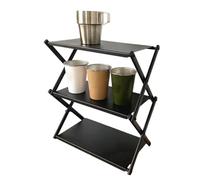 Scaffalatura Da Campeggio | Supporto Pieghevole A 3 Livelli | Scaffale Di Stoccaggio Per Scrivania, Per Picnic Trekking Backpacking Patio Barbecue Giardino Dopo