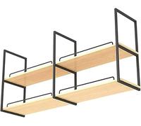 Scaffalatura da cucina per organizzare utensili da cucina, mensola a soffitto per supporto per fiori, scaffale per piatti, soluzione di stoccaggio sospesa, divisorio in legno a 2 strati e design in