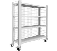 Scaffalatura da garage regolabile a 4 ripiani, resistente, scaffale mobile in metallo per magazzini industriali e cantine, griglia metallica, ideale per casa e negozio