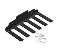 Scaffalatura da parete con 6 ganci, fasce di resistenza, ganci per manubri da allenamento - Rack rivestito antiruggine per tenere sotto le aste da 32 mm