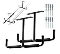 Scaffalatura da soffitto per garage - Gancio per garage ad alte prestazioni | Portabici da soffitto a forma di T | Robusto gancio per scala in acciaio, 2 portabici da soffitto per biciclette, Le