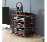 Scaffalatura in Legno a Quattro Ripiani, Robusta e Resistente, Utilizzabile Anche Come Supporto per apparecchiature Video, Disponibile in Due, Tre o Quattro Ripiani, Colore Marrone, Perfetta