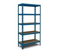 Scaffalatura in Metallo Scaffale Blu ad Incastro 180 cm con 5 Ripiani