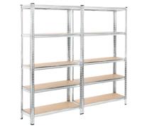Scaffalatura in metallo Set di 2 scaffali componibili 40x80x180cm in acciaio