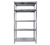 Scaffalatura metallica Maciste - ALTA PORTATA - scaffale in metallo Zincato - 5 Ripiani- Portata 1.300 Kg (120x60x195h)