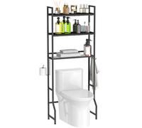 Scaffalatura per lavatrici, 3 ripiani, scaffale per il bagno, in legno, armadietto per WC autoportante, scaffale alto, salvaspazio, 65 x 20 x 161,5 cm