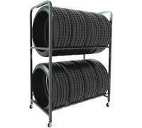 Scaffalatura per pneumatici resistente, per officina/garage, supporto per pneumatici da pavimento per cerchioni e pneumatici di riserva