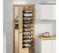 Scaffalatura per porta a 10 ripiani, regolabile, per porta, dispensa, porta organizzatore con ganci per ogni strato, organizer da appendere in metallo, per bagno, cucina, dispensa, 172,2 x 41,5 x 13