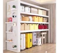 Scaffalatura per tubi industriali con pannello forato, 4 ripiani, per officina, cantina, dispensa e magazzino, elevata capacità di carico 150 kg