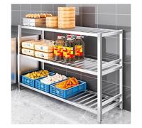 Scaffalatura regolabile in acciaio inox resistente a tre livelli per magazzini, garage e cantine, per la massima efficienza di spazio