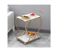 Scaffalature Carrello da bar moderno e alla moda, mini bar mobile a 2 livelli, carrello da cucina e postazione caffè for cucina, sala da pranzo, soggiorno, 34,3 pollici Scaffale Cucina(Bianco)