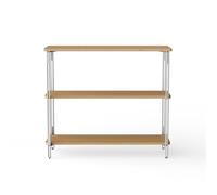 Scaffalature in Linea NINE con 3 Ripiani in Rovere/acciaio Inossidabile