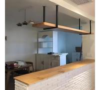 Scaffalature industriali in tubi, mensole sospese da parete per cucina, mensole per bar, scaffali per pentole, barattoli, librerie sospese soggiorno, porta piante e fiori(One-tier,150x30x80cm)