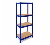 Scaffalature metalliche Tiny Blu, 4 ripiani in MDF per ufficio