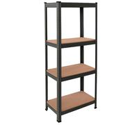 Scaffalature metalliche Tiny Grigio, 4 ripiani in MDF per ufficio