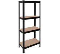 Scaffalature metalliche Tiny Nero, 4 ripiani in MDF per ufficio
