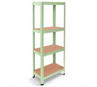 Scaffalature metalliche Tiny Verde, 4 ripiani in MDF per ufficio