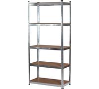 Scaffale 4 5 Ripiani Metallo Zincato + MDF 4mm Ripiano Completo Aste a Incastro