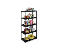 Scaffale 4080/5 - 5 ripiani - 80 x 40 x 173,4 cm - PPL - nero - Terry