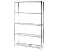 Scaffale 5 Ripiani 120x35x200 cm in Metallo Cromato Tosini