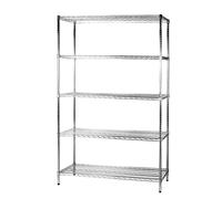 Scaffale 5 Ripiani 120x45x200 cm in Metallo Cromato Tosini