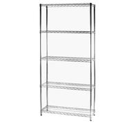 Scaffale 5 Ripiani 90x35x200 cm in Metallo Cromato Tosini