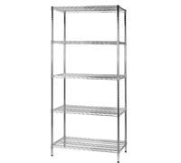 Scaffale 5 Ripiani 90x60x200 cm in Metallo Cromato Tosini