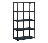 Scaffale 5 Ripiani Rinforzato 100x40x176 cm Nero Polipropilene Robusto