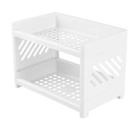 Scaffale a 2 Livelli - 24,5x15x17,5 cm Organizzatore da banco in PP Scaffale a doppio strato, Porta cosmetici per il bagno Supporto per condimenti da cucina, Unità di stoccaggio per cancelleria per uf