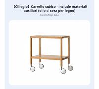 Scaffale a 2 Ripiani con Ruote Doppio Ripiano Carrello di Servizio Multiuso