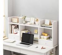 Scaffale a 2 ripiani da 27 pollici con kit antiribaltamento, soluzione di archiviazione da scrivania per ufficio, elegante libreria per uso domestico e ufficio, design a più scomparti