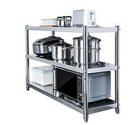 Scaffale a 3 ripiani in acciaio inox, espositore commerciale per cucina, ufficio e garage, scaffale in piedi resistente, 80 cm, design argento