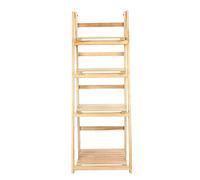 Scaffale a 40 Livelli a 4 Livelli, Eccellente Libreria in Legno, Organizzazione Efficiente con Stile Pastorale, Superfici Leviganti per Libri di Fiori Vegetali, Scaffali d'angolo, Scala Pieghevole