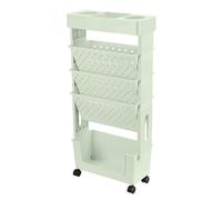 Scaffale a 5 ripiani per libri, organizer salvaspazio per casa, ufficio e sale conferenze, libreria portatile su ruote con design rotante per un facile accesso