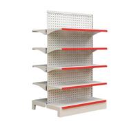 Scaffale a 5 ripiani per supermercati, scaffalatura in metallo resistente per minimarket, espositore per snack da cucina, scaffale salvaspazio da pavimento