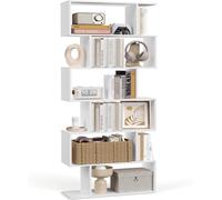 Scaffale a 6 Ripiani, Libreria, Divisorio per Stanza, Organizzatore Autoportante