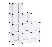 Scaffale a 9 Scomparti Organizzatore di Plastica Modulare Portaoggetti Scarpiera