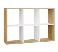 Scaffale a Cubi con 6 Vani Aperti - Mobile da Soggiorno Camera da letto Ingresso o Cameretta - per Documenti Raccoglitori Giocattoli e Decorazioni - Design Moderno - Malax Bianco Rovere Artisan