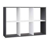 Scaffale a Cubi con 6 Vani Aperti - Mobile da Soggiorno Camera da letto Ingresso o Cameretta - per Documenti Raccoglitori Giocattoli e Decorazioni - Design Moderno - Malax Bianco Antracite