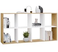 Scaffale a Cubi con 8 Vani Aperti - Mobile da Soggiorno Camera da letto Ingresso o Cameretta - per Documenti Raccoglitori Giocattoli e Decorazioni - Design Moderno - Malax Bianco Rovere Artisan