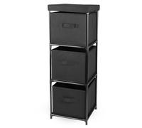 Scaffale a cubo e 3 cassetti in tessuto, 82 x 31 cm, scaffale in metallo con 3 scatole in tessuto non tessuto, scaffale con scatola a cubo, sistema di scaffalatura per soggiorno, bagno, corridoio