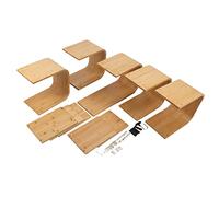 Scaffale a forma di S, scaffale verticale moderno, mensola decorativa per lo storage a grande capacità con angoli arrotondati, realizzata in Phyllostachys Pubescens per soggiorno e (5 livelli)
