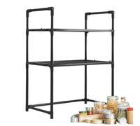 Scaffale a microonde - Porta a microonde della cucina, supporto a microonde con gancio | Scaffale per tostapane a due strati scaffale per spezie estese per il dormitorio del bagno di stoccaggi
