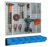 Scaffale a muro 78x72cm Sistema di stoccaggio metallo portautensili cassette blu