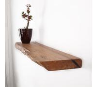 Scaffale A Muro Per Pareti Divisorie, Scaffale Originale In Legno Laminato, Scaffale A Muro Per Pareti Divisorie, Legno Massiccio, Bordi Irregolari, Pannelli Ispessiti, Spessore 2,5CM(Chestnut,60*15*2