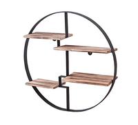 Scaffale a parete Mensole galleggianti Pipe Sh Mensola da parete rotonda in legno e ferro Materiale metallico per soggiorno camera da letto Utilizzato per libreria Espositore Portabottiglie Divisorio