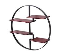 Scaffale a parete Mensole galleggianti Pipe Sh Mensola da parete rotonda in legno e ferro Materiale metallico per soggiorno camera da letto Utilizzato per libreria Espositore Portabottiglie Divisorio